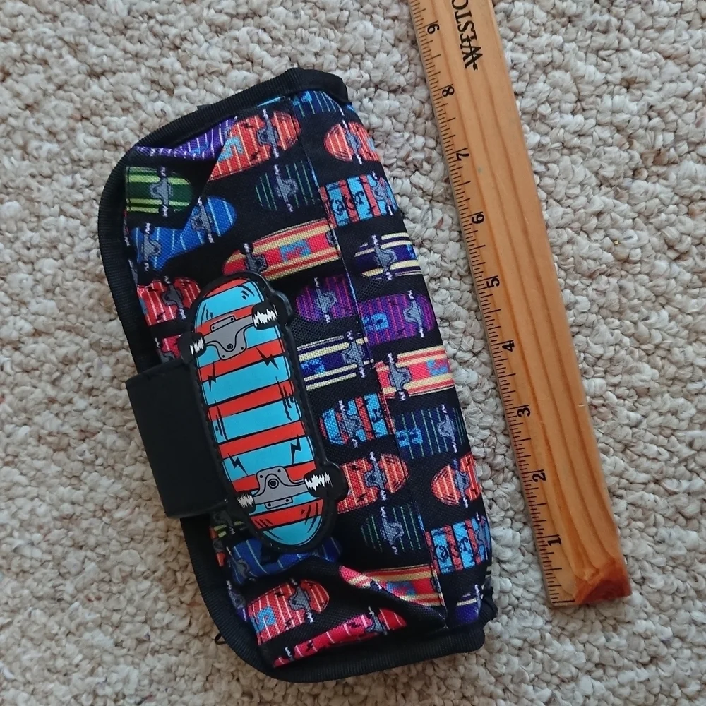 Pen+Gear Fashion Pencil Pouch, Black Skateboard